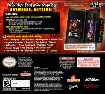 Guitar Hero - On Tour - Modern Hits (Europe) box cover back